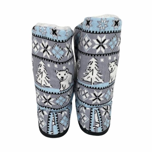 Vera Bradley Beary Merry Cozy Booties, Gray, Medium 7-8 - Picture 2 of 7